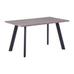 BAXTER Τραπέζι Κουζίνας Τραπεζαρίας, Μέταλλο Βαφή Μαύρο, Sonoma Oak 140x80x75cm - Image 2