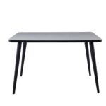 UNION Τραπέζι Τραπεζαρίας Κουζίνας, Μέταλλο Βαφή Μαύρο Γυαλί Άσπρο 130x80x75cm - Image 3