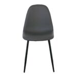CELINA Καρέκλα Μέταλλο Βαφή Μαύρο, Pvc Γκρι 45x54x85cm - Image 3