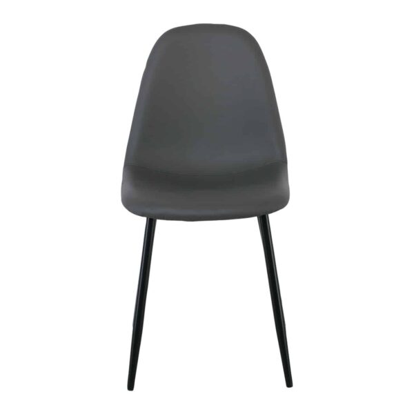 CELINA Καρέκλα Μέταλλο Βαφή Μαύρο, Pvc Γκρι 45x54x85cm - Image 3