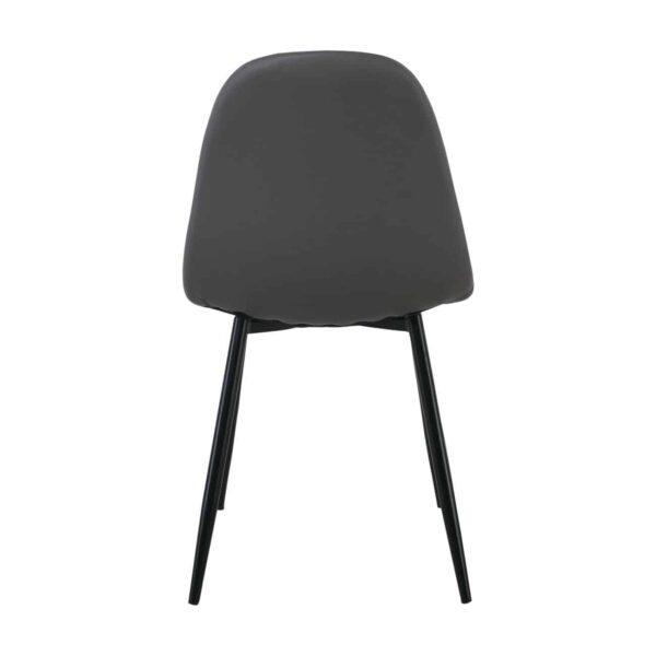 CELINA Καρέκλα Μέταλλο Βαφή Μαύρο, Pvc Γκρι 45x54x85cm - Image 5