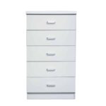 DRAWER Συρταριέρα με 5 Συρτάρια, Απόχρωση Άσπρο 60x40x97cm - Image 2
