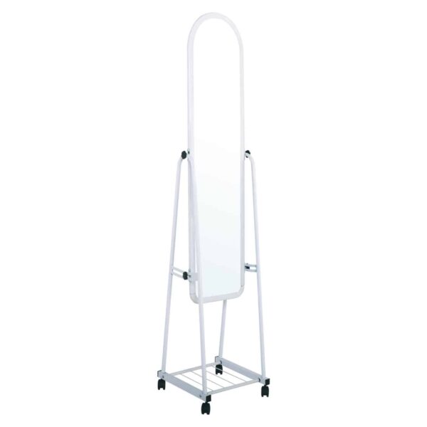 ROLLAND Small Καθρέπτης Δαπέδου, Μέταλλο Βαφή Άσπρο 37x37x160cm - Image 2