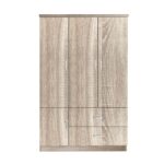 CLOSET Ντουλάπα Τετράφυλλη, 5 Ράφια, 2 Συρτάρια, Θέσεις για Κρεμάστρες, Απόχρωση Sonoma 120x50x180cm - Image 2