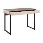 ΓΡΑΦΕΙΟ με 2 Συρτάρια Μέταλλο Βαφή Μαύρο - Maple 100x48x75cm - Image 4