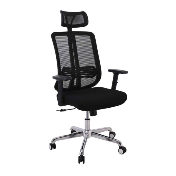 BF9500 Πολυθρόνα Γραφείου Διευθυντή Mesh Μαύρο, Μπράτσα up-down 68x72x115/123cm - Image 2