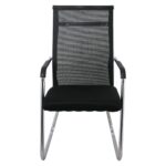 ALTA Πολυθρόνα Γραφείου Επισκέπτη Χρώμιο, Mesh Μαύρο 54x64x100cm - Image 3