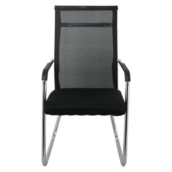 ALTA Πολυθρόνα Γραφείου Επισκέπτη Χρώμιο, Mesh Μαύρο 54x64x100cm - Image 3