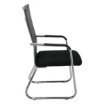 ALTA Πολυθρόνα Γραφείου Επισκέπτη Χρώμιο, Mesh Μαύρο 54x64x100cm - Image 4