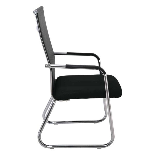 ALTA Πολυθρόνα Γραφείου Επισκέπτη Χρώμιο, Mesh Μαύρο 54x64x100cm - Image 4