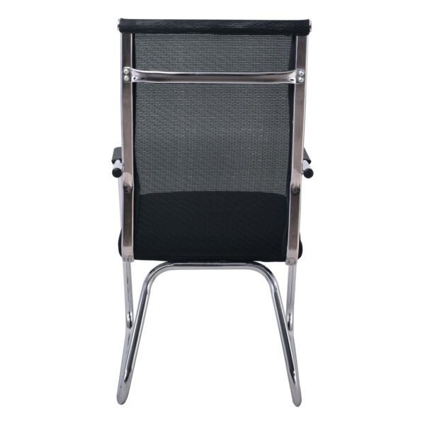 ALTA Πολυθρόνα Γραφείου Επισκέπτη Χρώμιο, Mesh Μαύρο 54x64x100cm - Image 5