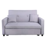 IMOLA Καναπές - Κρεβάτι Σαλονιού - Καθιστικού, 2Θέσιος Ύφασμα Ανοιχτό Γκρι 154x100x93(Κρεβ130x190x44)cm - Image 3