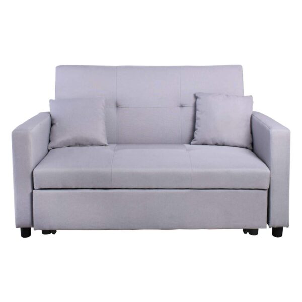 IMOLA Καναπές - Κρεβάτι Σαλονιού - Καθιστικού, 2Θέσιος Ύφασμα Ανοιχτό Γκρι 154x100x93(Κρεβ130x190x44)cm - Image 3