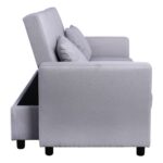 IMOLA Καναπές - Κρεβάτι Σαλονιού - Καθιστικού, 2Θέσιος Ύφασμα Ανοιχτό Γκρι 154x100x93(Κρεβ130x190x44)cm - Image 4