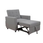 IMOLA Πολυθρόνα - Κρεβάτι Σαλονιού - Καθιστικού, Ύφασμα Ανοιχτό Γκρι 100x102x92(Κρεβ.75x180x44)cm - Image 5