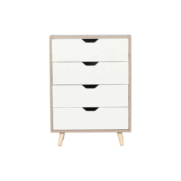 ALINA Συρταριέρα με 4 Συρτάρια Απόχρωση Sonoma - Άσπρο 56x29x77cm - Image 2