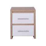 KENNEL Κομοδίνο 2 Συρτάρια, Απόχρωση Sonoma Άσπρο 47x39x57cm - Image 3