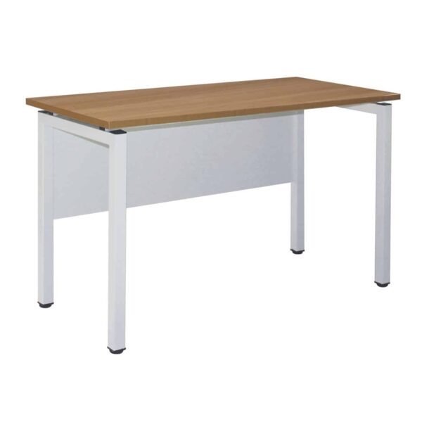 UNIT Γραφείο Μέταλλο Βαφή Άσπρο, Melamine Απόχρωση Sonoma 120x60x75cm - Image 2