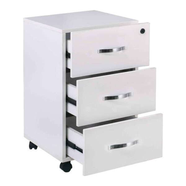 UNIT Συρταριέρα Γραφείου, 3 Συρτάρια, Τροχήλατη, Melamine Απόχρωση Άσπρο 38x42x63cm - Image 3