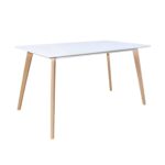 MARTIN Τραπέζι Κουζίνας - Εστιατορίου, Οξιά Φυσικό, MDF Άσπρο 140x80 H.75cm - Image 2