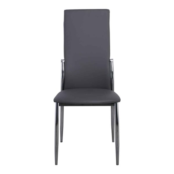 FRESH Καρέκλα Τραπεζαρίας Κουζίνας Μέταλλο Χρώμιο, Pu Γκρι 45x52x100cm - Image 3
