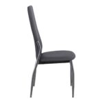 FRESH Καρέκλα Τραπεζαρίας Κουζίνας Μέταλλο Χρώμιο, Pu Γκρι 45x52x100cm - Image 4