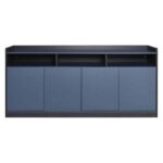 ADVANCE Ντουλάπι Γραφείου, 3 Ράφια, 2 Ντουλάπια Δίφυλλα με 4 Ράφια, Σκ.Καρυδί-Sky Grey 169x40x80cm - Image 3