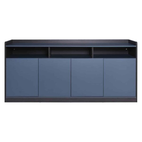 ADVANCE Ντουλάπι Γραφείου, 3 Ράφια, 2 Ντουλάπια Δίφυλλα με 4 Ράφια, Σκ.Καρυδί-Sky Grey 169x40x80cm - Image 3