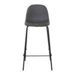CELINA Σκαμπό BAR με Πλάτη, Κάθισμα H.67cm, Μέταλλο Βαφή Μαύρο, Pvc Γκρι 47x48x67/95cm - Image 3