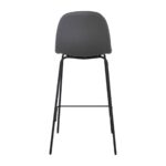 CELINA Σκαμπό BAR με Πλάτη, Κάθισμα H.67cm, Μέταλλο Βαφή Μαύρο, Pvc Γκρι 47x48x67/95cm - Image 5