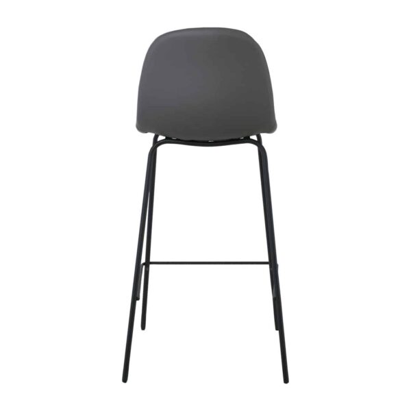 CELINA Σκαμπό BAR με Πλάτη, Κάθισμα H.67cm, Μέταλλο Βαφή Μαύρο, Pvc Γκρι 47x48x67/95cm - Image 5