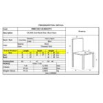 CELINA Καρέκλα Χρώμιο Χρυσό, Velure Μπλε 45x54x85cm - Image 6