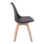 MARTIN STRIPE Καρέκλα Ξύλινο Πόδι, PP Καφέ 49x56x82cm - Image 4