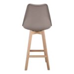 MARTIN Σκαμπό BAR Οξιά Φυσικό, Κάθισμα Η.67cm, PP-Pu Sand Beige, Μονταρισμένη Ταπετσαρία 49x54x67/106cm - Image 4