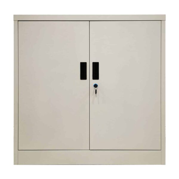 ΝΤΟΥΛΑΠΙ Δίφυλλο - 2 Ράφια Εσωτερικά - Μέταλλο Βαφή Άσπρο 90x40x90cm - Image 3