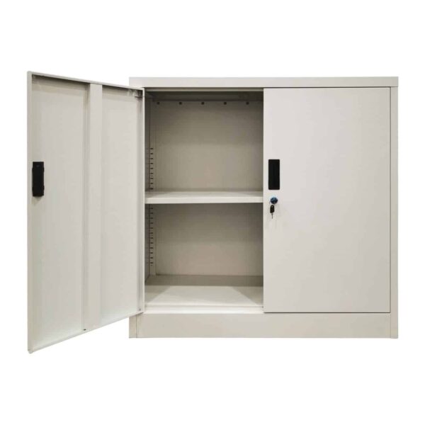 ΝΤΟΥΛΑΠΙ Δίφυλλο - 2 Ράφια Εσωτερικά - Μέταλλο Βαφή Άσπρο 90x40x90cm - Image 4