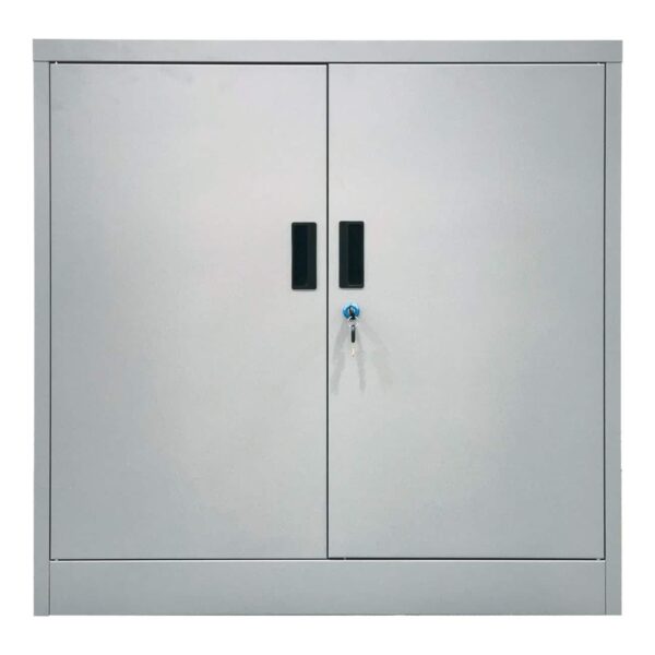 ΝΤΟΥΛΑΠΙ Δίφυλλο - 2 Ράφια Εσωτερικά - Μέταλλο Βαφή Γκρι 90x40x90cm - Image 3