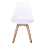 MARTIN STRIPE Καρέκλα Ξύλινο Πόδι, PP Άσπρο 49x56x82cm - Image 3