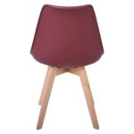 MARTIN STRIPE Καρέκλα Ξύλινο Πόδι, PP Μπορντώ 49x56x82cm - Image 5
