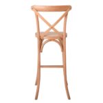 DESTINY Σκαμπό BAR, Ξύλο Οξιά Απόχρωση Φυσικό, Κάθισμα Ψάθα, Στοιβαζόμενο 45x48x110cm - Image 4