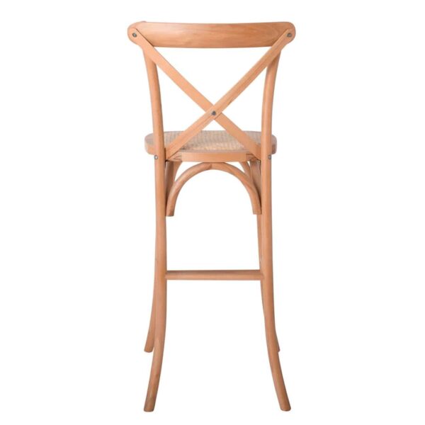 DESTINY Σκαμπό BAR, Ξύλο Οξιά Απόχρωση Φυσικό, Κάθισμα Ψάθα, Στοιβαζόμενο 45x48x110cm - Image 4