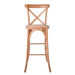 DESTINY Σκαμπό BAR, Ξύλο Οξιά Απόχρωση Φυσικό, Κάθισμα Ψάθα, Στοιβαζόμενο 45x48x110cm - Image 5