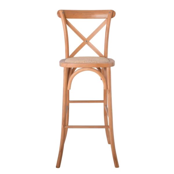 DESTINY Σκαμπό BAR, Ξύλο Οξιά Απόχρωση Φυσικό, Κάθισμα Ψάθα, Στοιβαζόμενο 45x48x110cm - Image 5