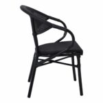 COSTA Πολυθρόνα Dining Αλουμινίου, Απόχρωση Μαύρο Textilene Μαύρο 58x57x83cm - Image 4