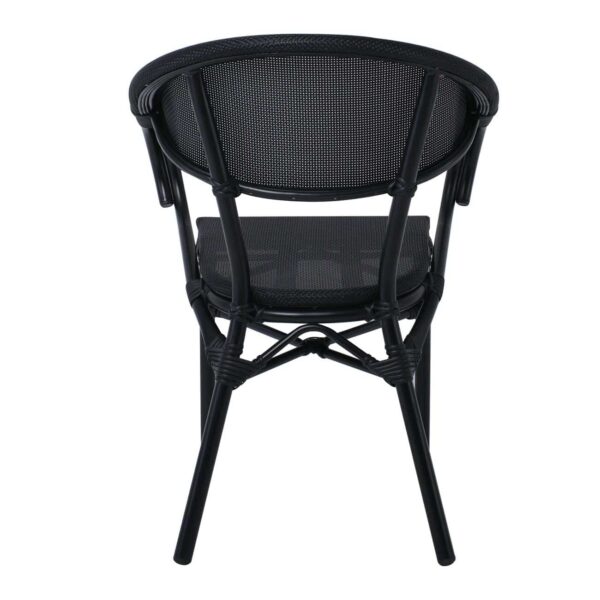 COSTA Πολυθρόνα Dining Αλουμινίου, Απόχρωση Μαύρο Textilene Μαύρο 58x57x83cm - Image 5