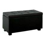 DENISE Σκαμπό με Αποθηκευτικό Χώρο - Ταμπουρέ, PU Μαύρο 88x43x45cm - Image 2