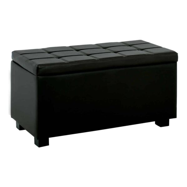DENISE Σκαμπό με Αποθηκευτικό Χώρο - Ταμπουρέ, PU Μαύρο 88x43x45cm - Image 2
