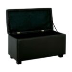 DENISE Σκαμπό με Αποθηκευτικό Χώρο - Ταμπουρέ, PU Μαύρο 88x43x45cm - Image 3