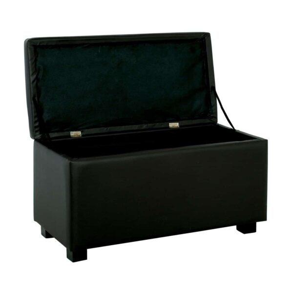 DENISE Σκαμπό με Αποθηκευτικό Χώρο - Ταμπουρέ, PU Μαύρο 88x43x45cm - Image 3