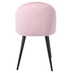 BELLA Καρέκλα Τραπεζαρίας, Μέταλλο Βαφή Μαύρο, Ύφασμα Velure Απόχρωση Dirty Pink 50x56x80cm - Image 5